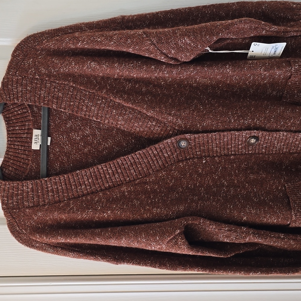 A.N.A BRAND WOMEN'S OLUS SIZE BROWN FRONT BUTTON CARDIGAN SWEATER SIZE 0X